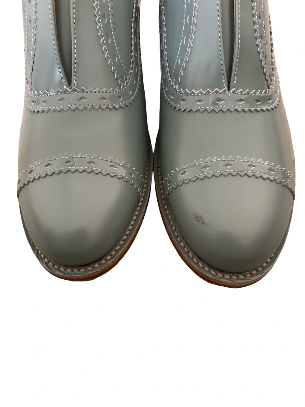 The Office of Angela Scott Ms Arzner Laceless Brogue Leather Heeled Shoes EU 40 - Picture 5 of 11